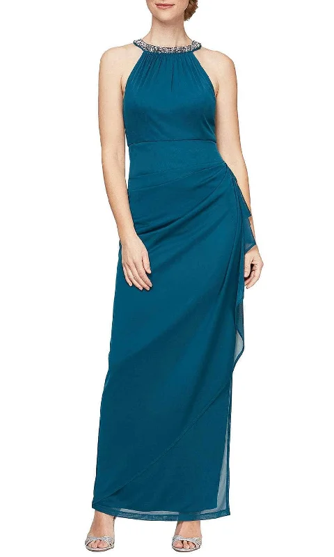 Alex Evenings 8232966 - Beaded Halter Evening Dress