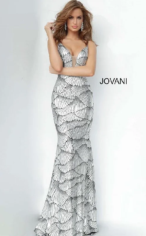 Jovani 3940 Long Formal Spaghetti Straps Prom Dress