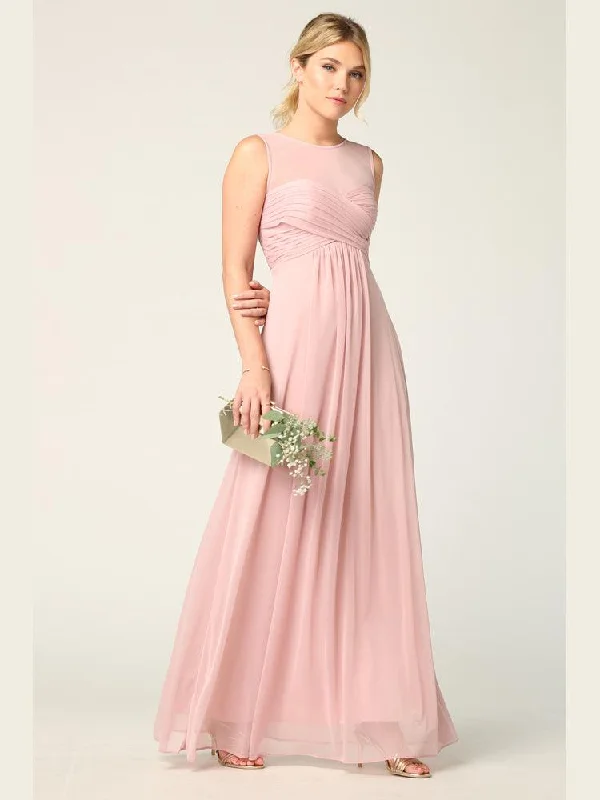 Long Sleeveless Bridesmaids Stretch Chiffon Dress