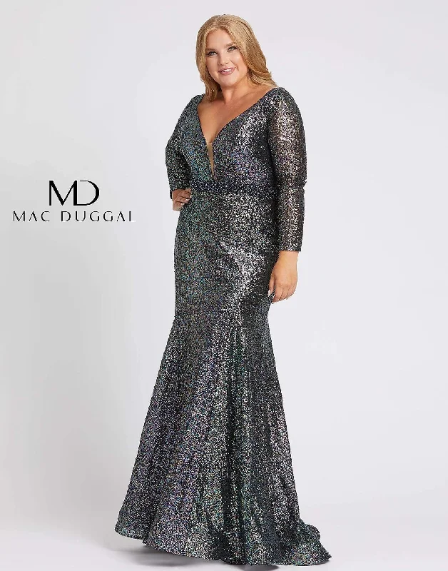 Mac Duggal 67246 Fabulouss Long Sleeve Plus Size Dress Sale