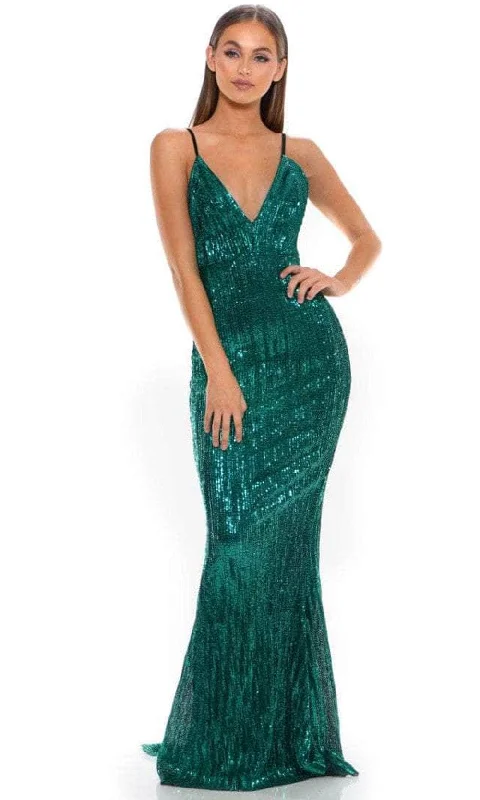 Portia and Scarlett GLISTEN - Backless Glitter Sheath Prom Dress