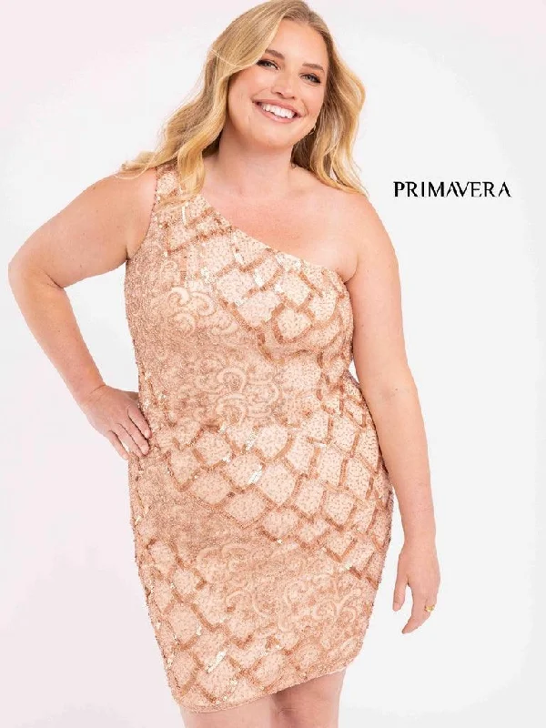 Primavera Couture Fitted Short Plus Size Dress 3885