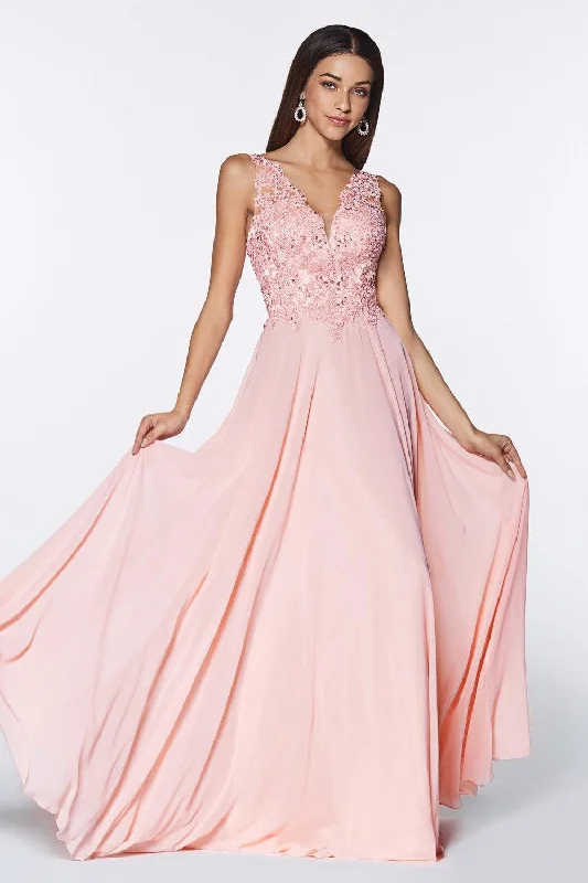 Cinderella Divine UJ0123 Sleeveless Long Prom Dress Evening Gown