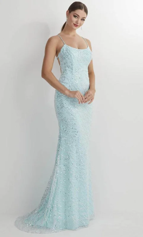 Studio 17 Prom 12893 - Scoop Neck Lace-Up Back Prom Gown