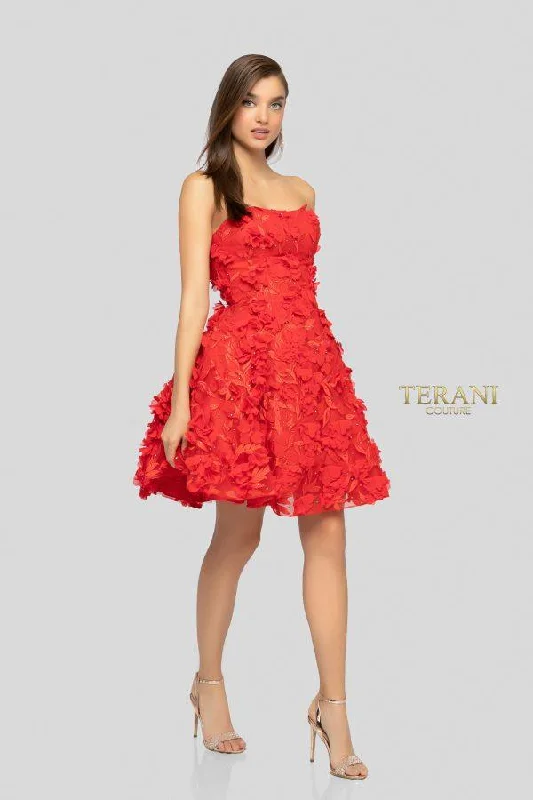 Terani Couture 1911P8057 Short Strapless Dress