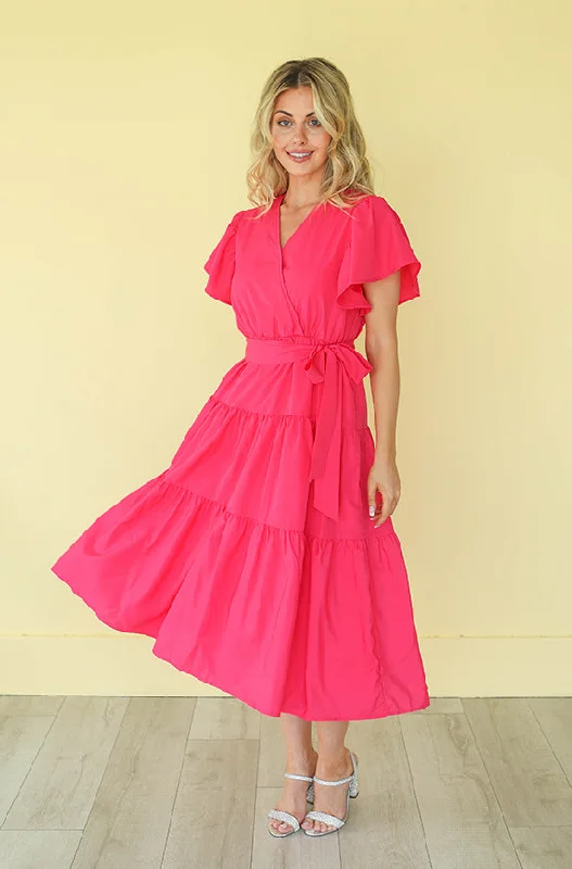 Tessa Hot Pink Dress - DM Exclusive - Nursing Friendly - Maternity Friendly - FINAL SALE