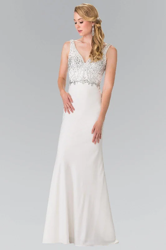 Beads and Jewels Embellished Wedding Long Dress