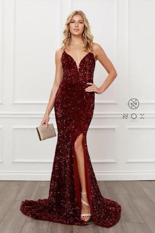 Sexy Long Burgundy Mermaid Dress